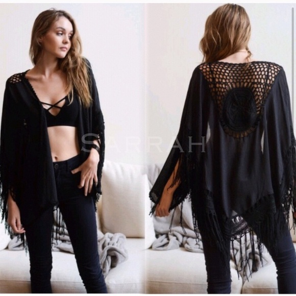 Last 1! New Tangier Boho macramé kimono Cardi - Picture 4 of 7